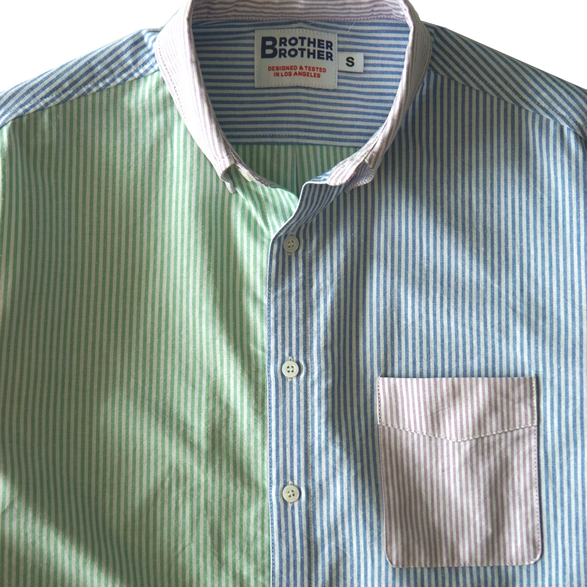 Brother Brother Simple Stitch Mix Striped OCBD Shirt - Image 3