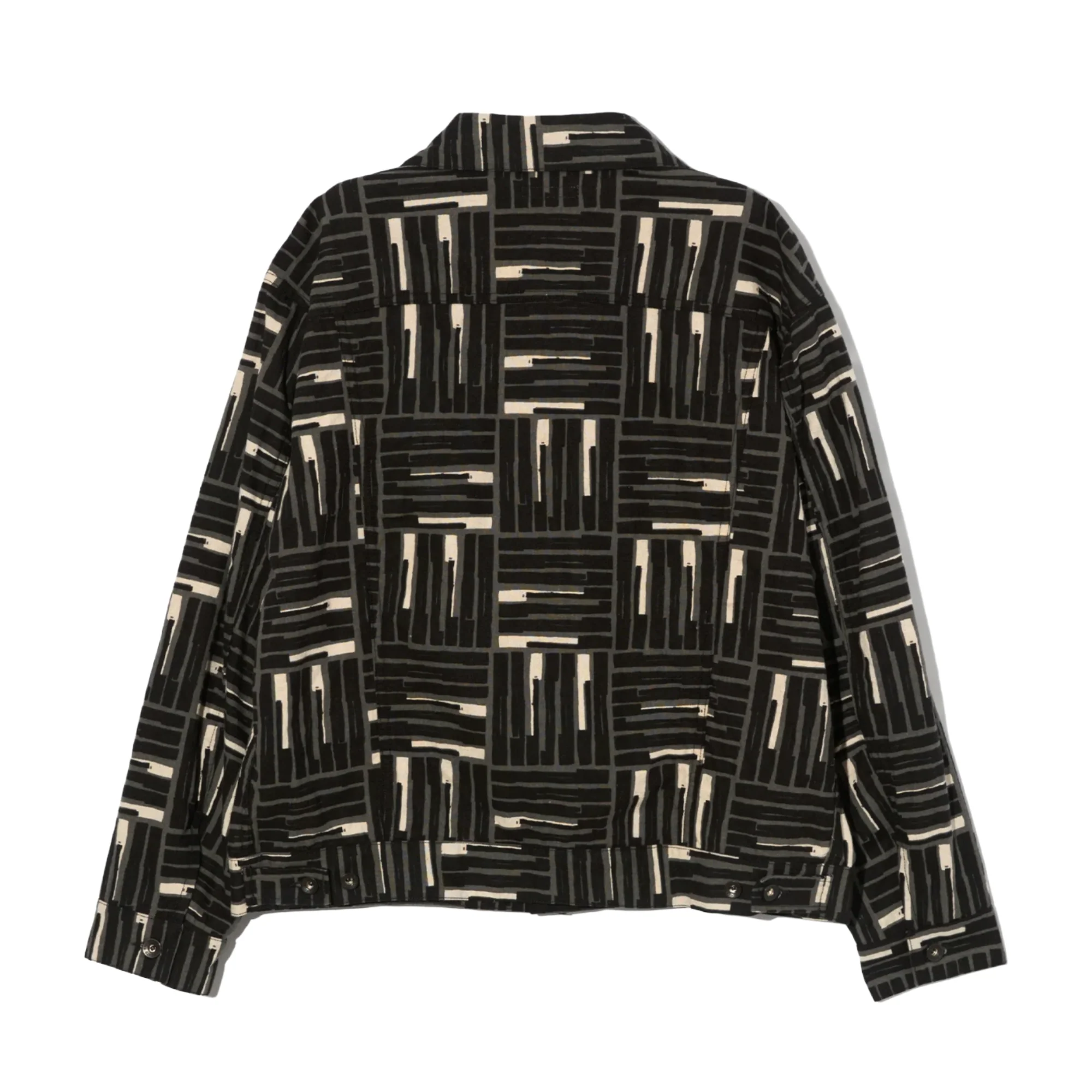 Engineered Garments Type 5 Jean Jacket Black Tile Print Canvas - Image 2